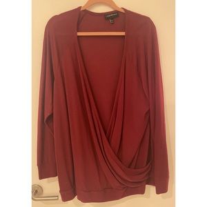Lane Bryant Womens Plus Size 22/24 Maroon RedWrap V-Neck Sweater